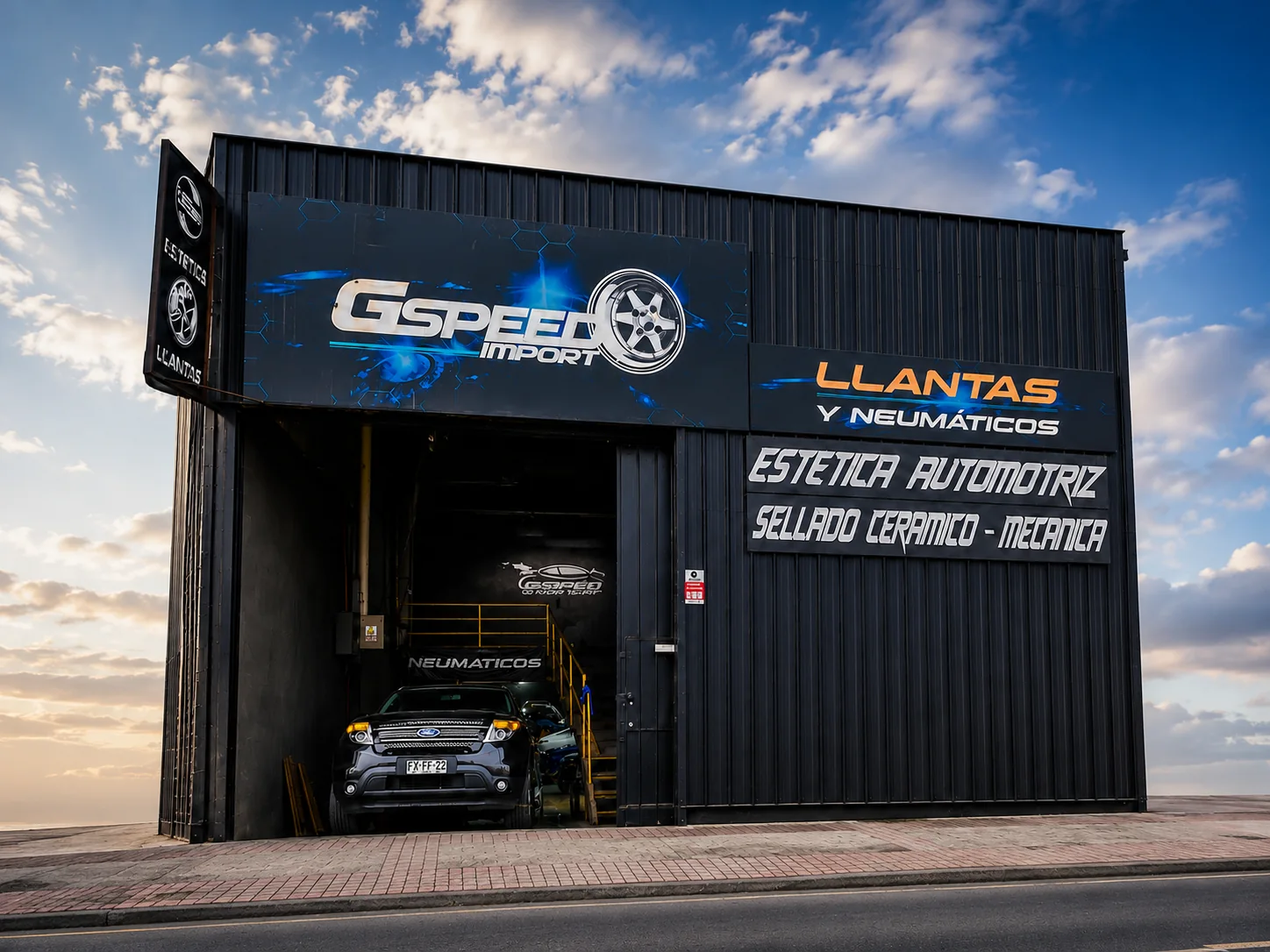 Exterior del centro automotriz GSpeed Chile